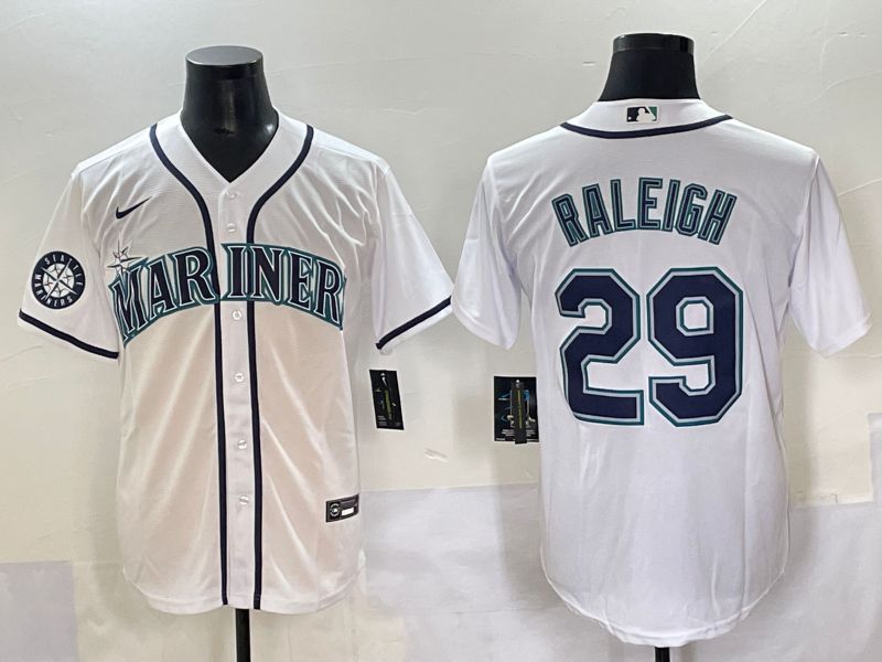 Men 2025 Seattle Mariners 29 Raleigh White Game Nike MLB Jersey style 5